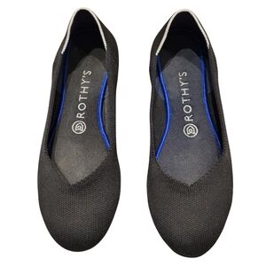 Rothy's The Flat Round Toe Black Retired White Halo